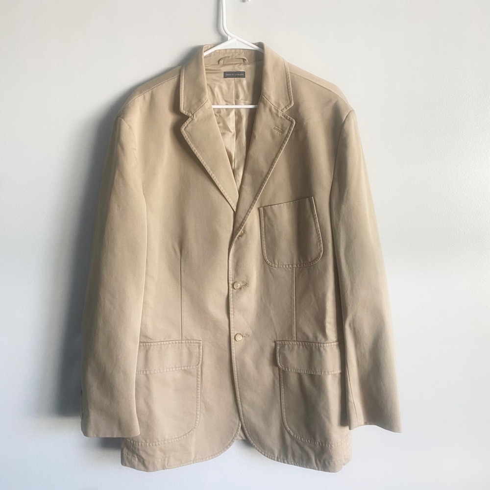 Polo Ralph Lauren Vintage Men's Tan Cotton Blazer Size XL